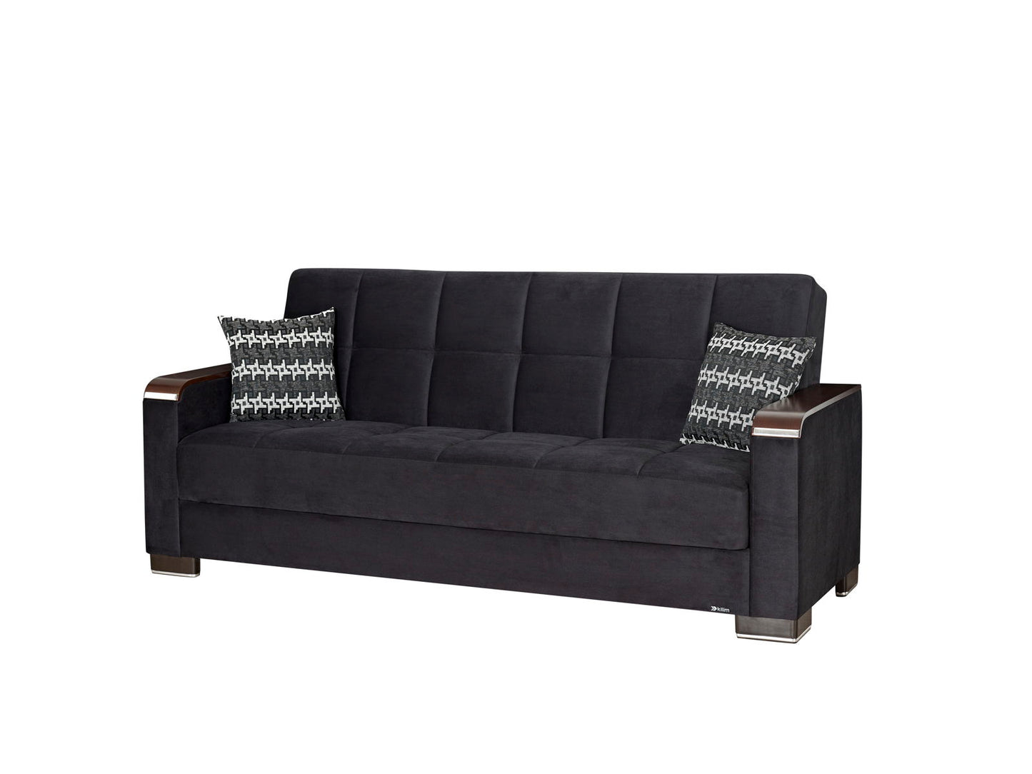 Ottomanson Armada X - Upholstered Convertible Wood Trimmed Sofabed With Storage - Microfiber