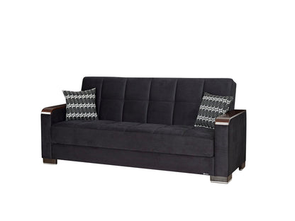 Ottomanson Armada X - Upholstered Convertible Wood Trimmed Sofabed With Storage - Microfiber