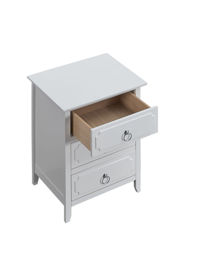 Daniel - 3 Drawer Wood Nightstand - White