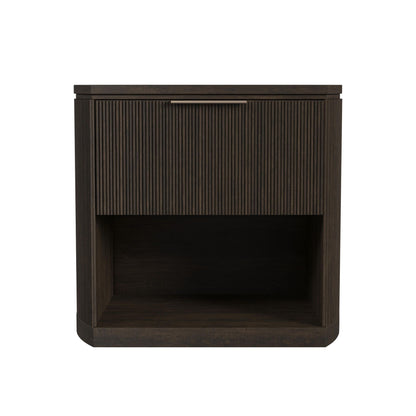 Sylvie - 1-Drawer Nightstand With Touch Light LED - Dark Brown