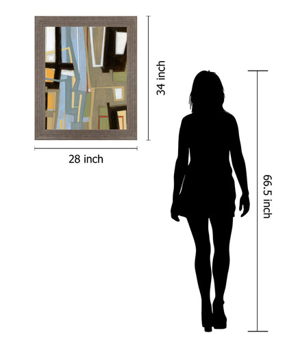 Urban Slate Geometry - 28" x 34" Framed Wall Art