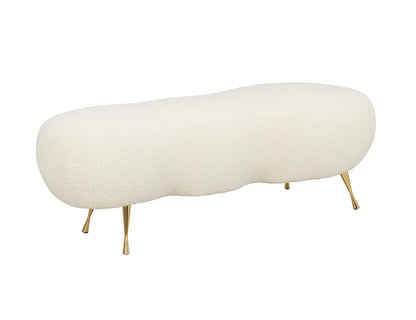 Welsh - Faux Shearling Bench - Beige