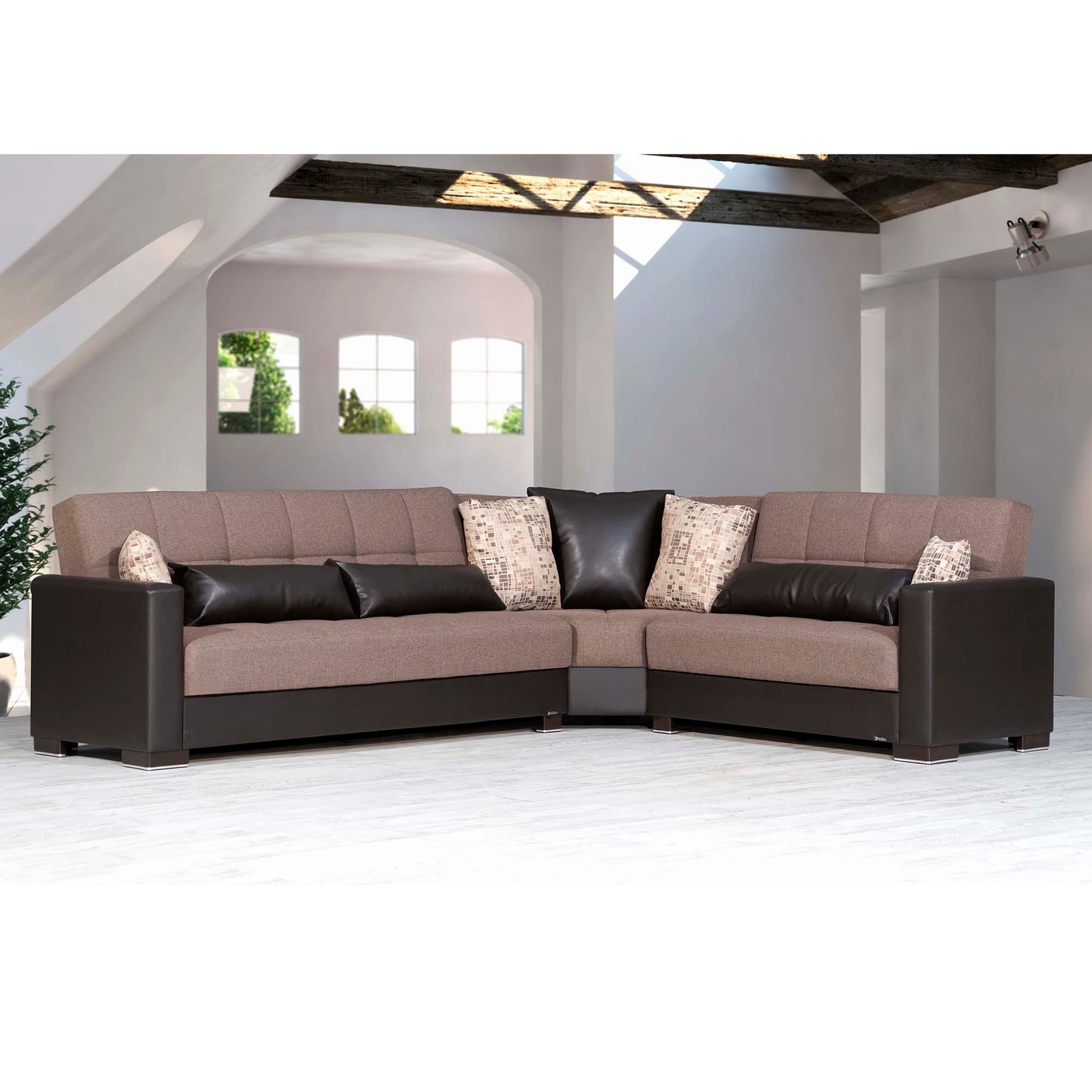 Ottomanson Armada - Upholstered Convertible Sectional With Storage - Polyester
