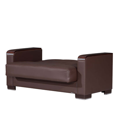 Ottomanson Armada X - Upholstered Convertible Wood Trimmed Loveseat With Storage