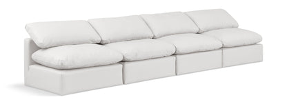 Indulge - Faux Leather 4 Seat Modular Armless Sofa