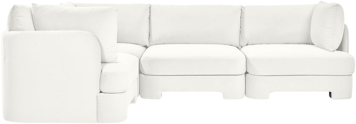 Hammond - Velvet Performance Fabric Upholstered 4 Piece Sectional
