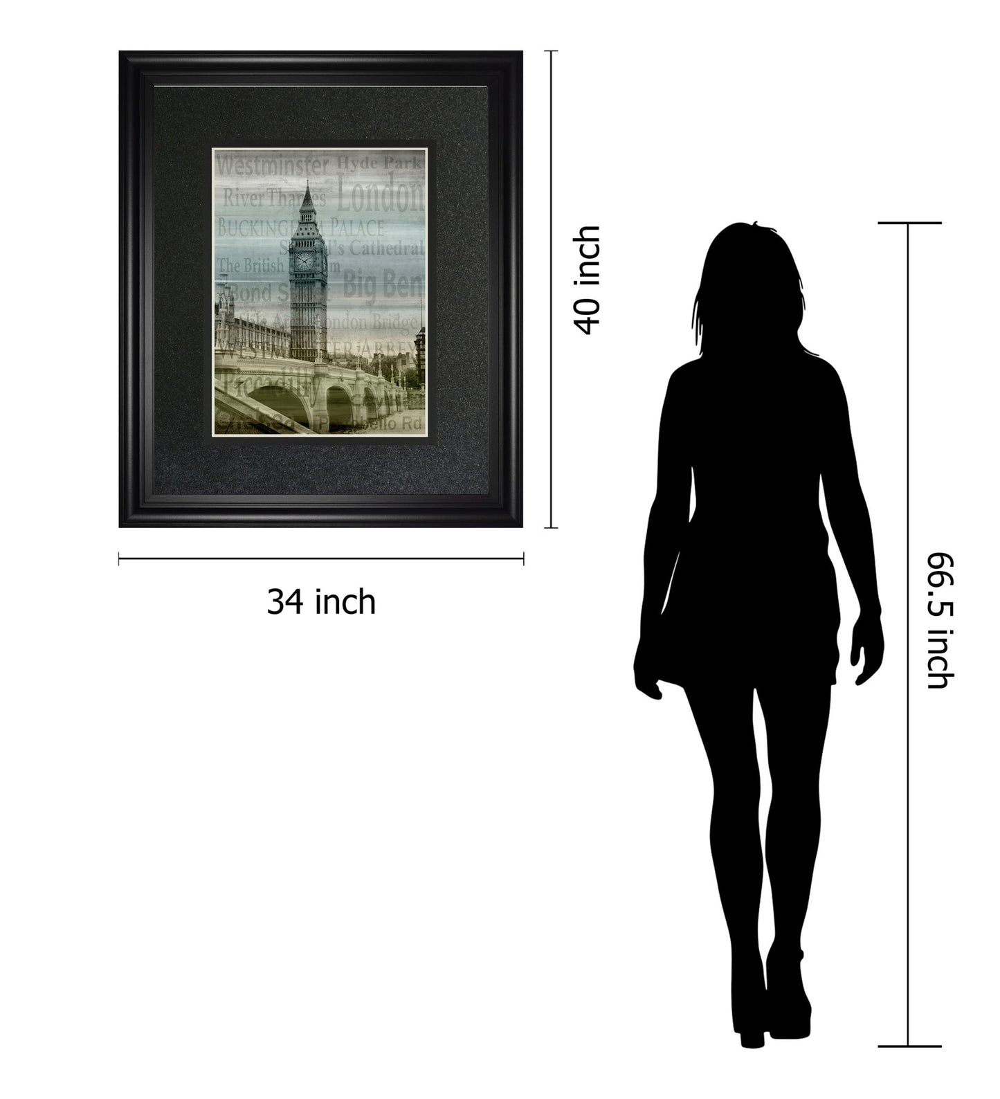 Big Ben By Alan Lambert - Framed Print Wall Art - Black