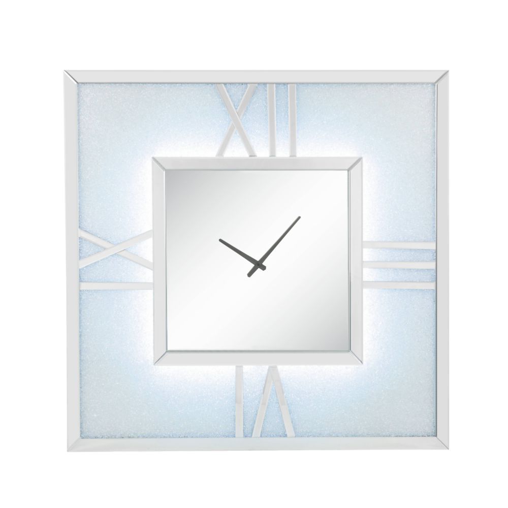 Noralie - Wall Clock - Mirrored & Faux Diamonds - 40"