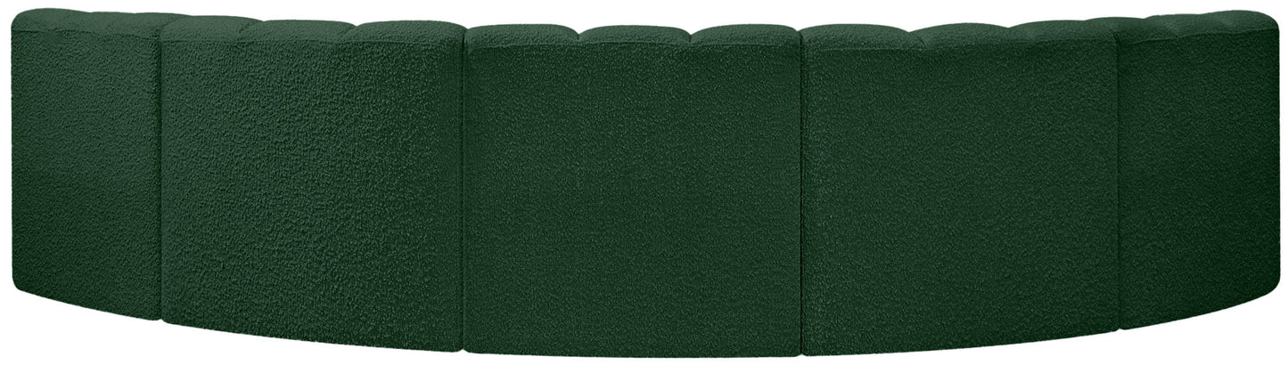 Arc - Boucle Fabric 5 Piece U-Shaped Modular Sofa
