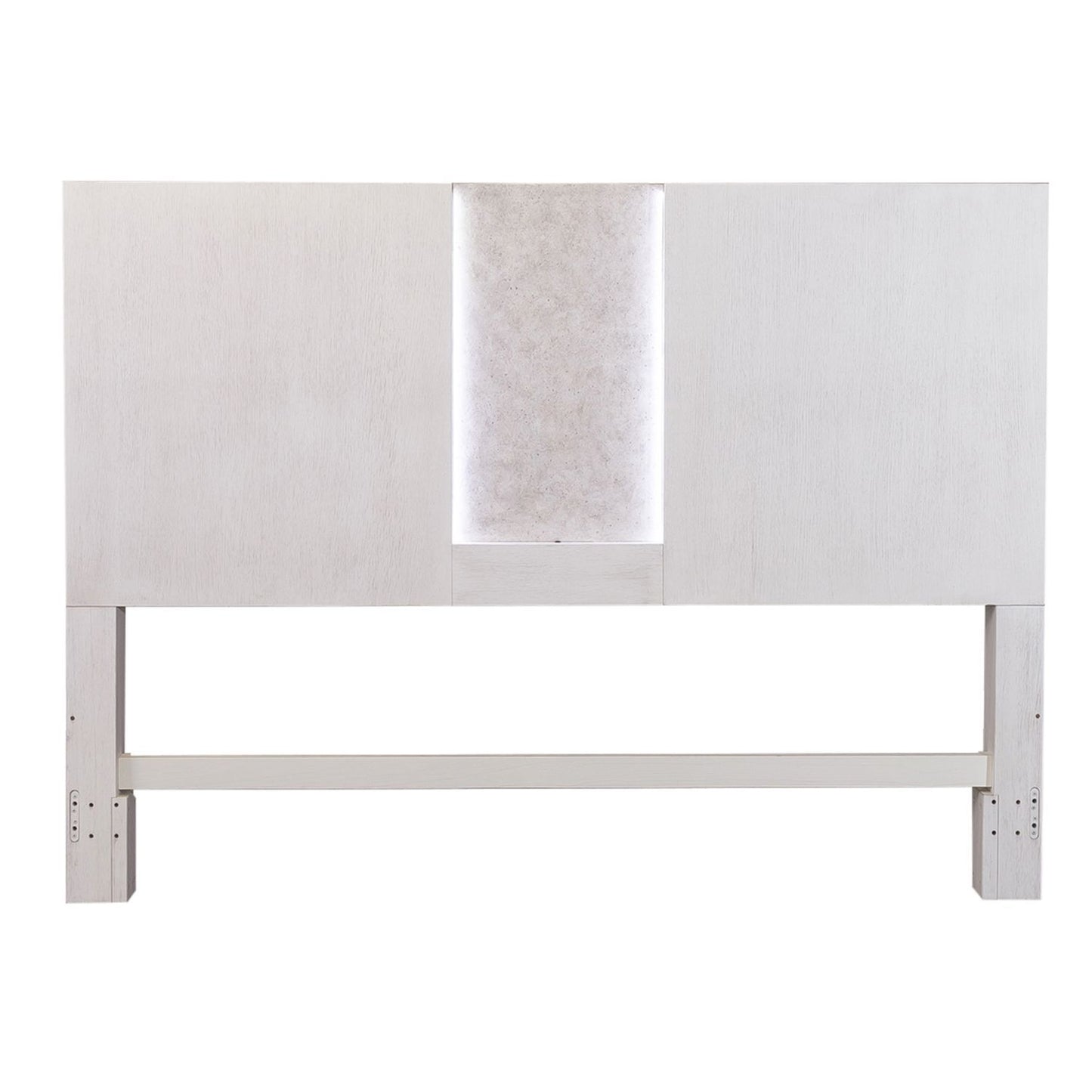 Mirage - King Travertine Panel Headboard - Wirebrushed White
