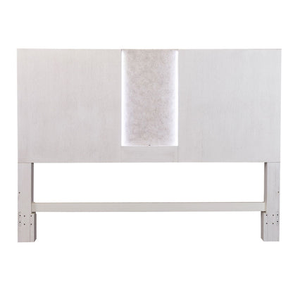 Mirage - King Travertine Panel Headboard - Wirebrushed White