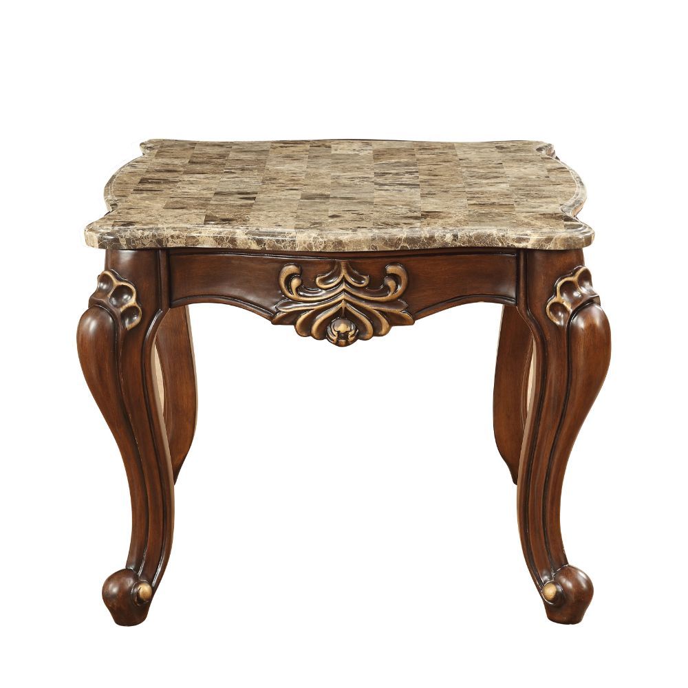 Shalisa - End Table - Marble & Walnut