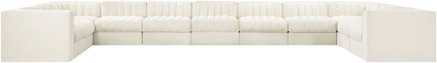 Rummi - Velvet Performance Fabric Upholstered 11 Piece Modular Sectional