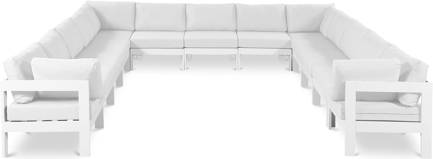 Nizuc - Outdoor Patio 13 Piece Modular Sectional With White Frame