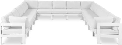 Nizuc - Outdoor Patio 13 Piece Modular Sectional With White Frame