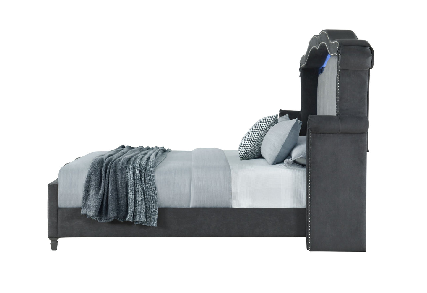 Vanna - King Bed - Dark Gray