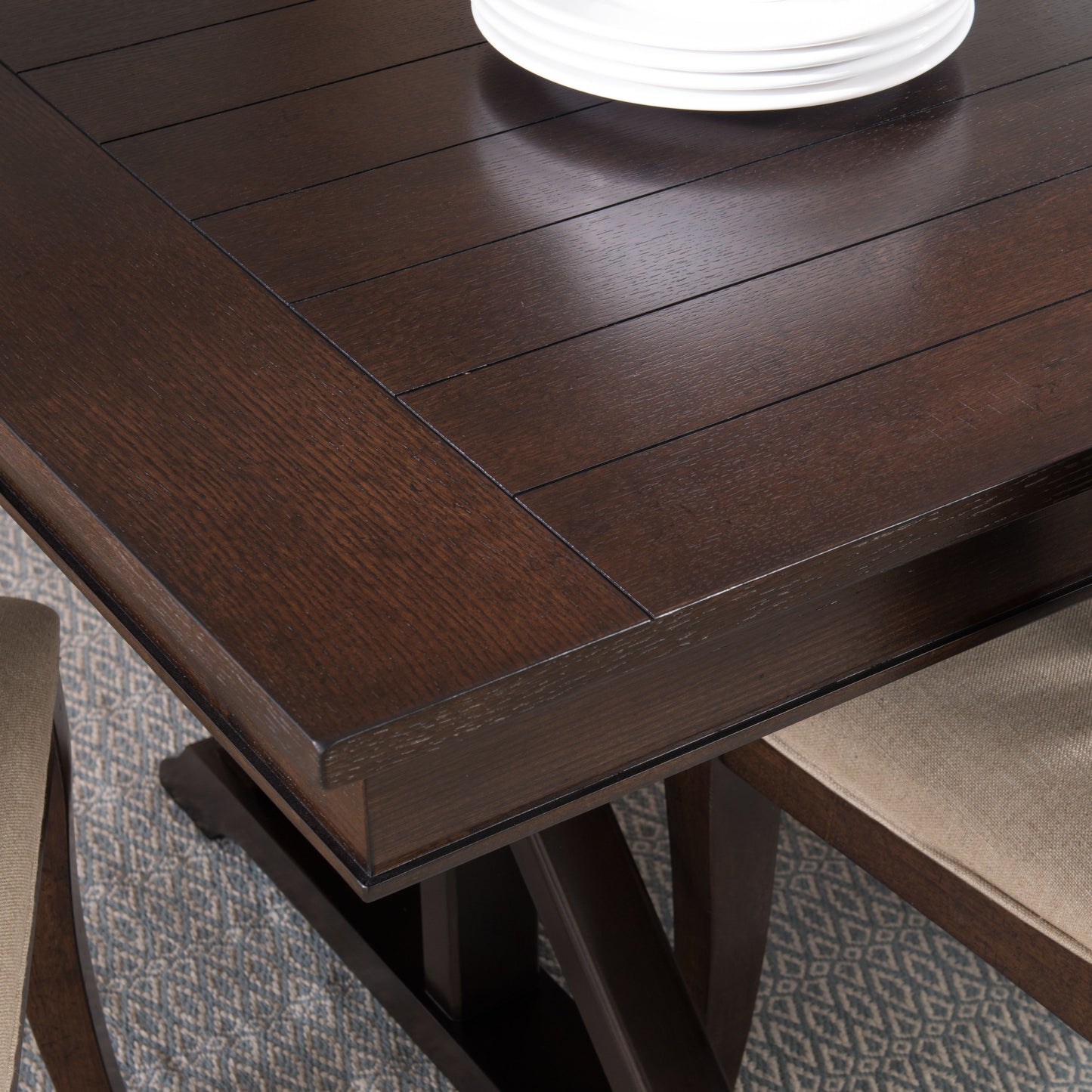 Thatcher - Complete Trestle Table - Dark Brown