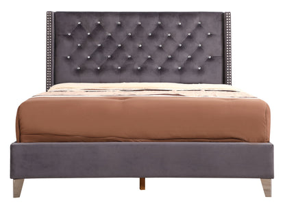 Glory Furniture - Julie - Faux Crystals Tufted Upholstered Bed