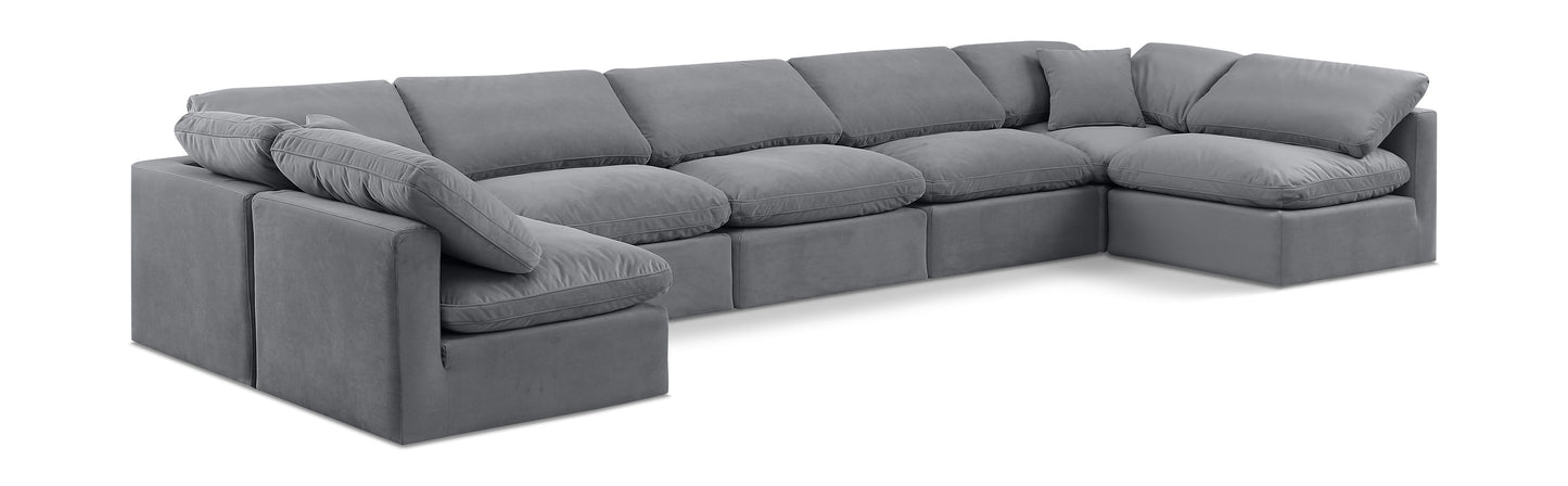 Indulge - Velvet 7 Piece Modular U-Shaped Sectional