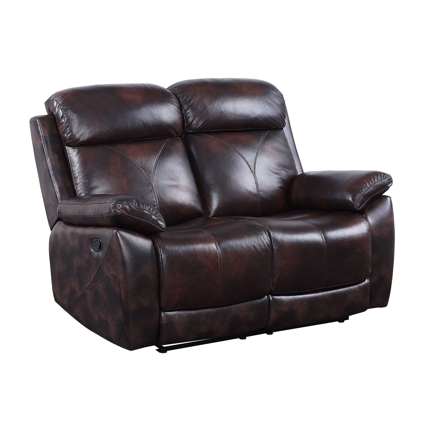 Perfiel - Loveseat - 2 Tone Dark Brown Top Grain Leather