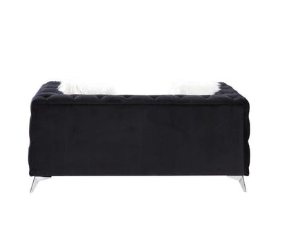 Phifina - Loveseat With 2 Pillows - Black Velvet