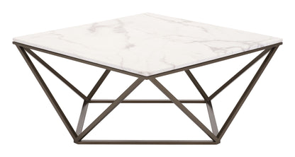 Tintern - Coffee Table - White / Antique Brass