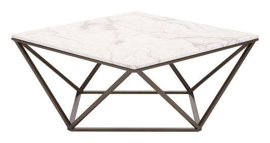 Tintern - Coffee Table - White / Antique Brass
