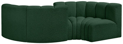 Arc - Boucle Fabric 4 Piece Curved Modular Sofa