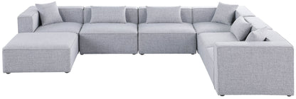 Cube - Modular Sectional 7 Piece - Gray - Fabric