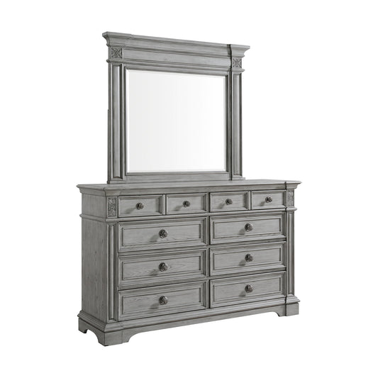 Glenmore - Dresser And Mirror Set - Aged Gray