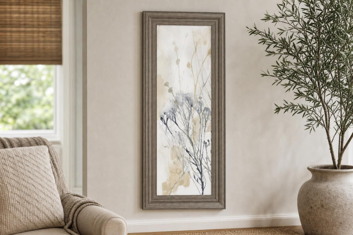 18x42 Wildflower Line Contour I By Jennifer Goldberger - Beige