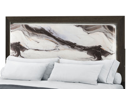 Harmony - Twin Bed With LED - Dark Brown