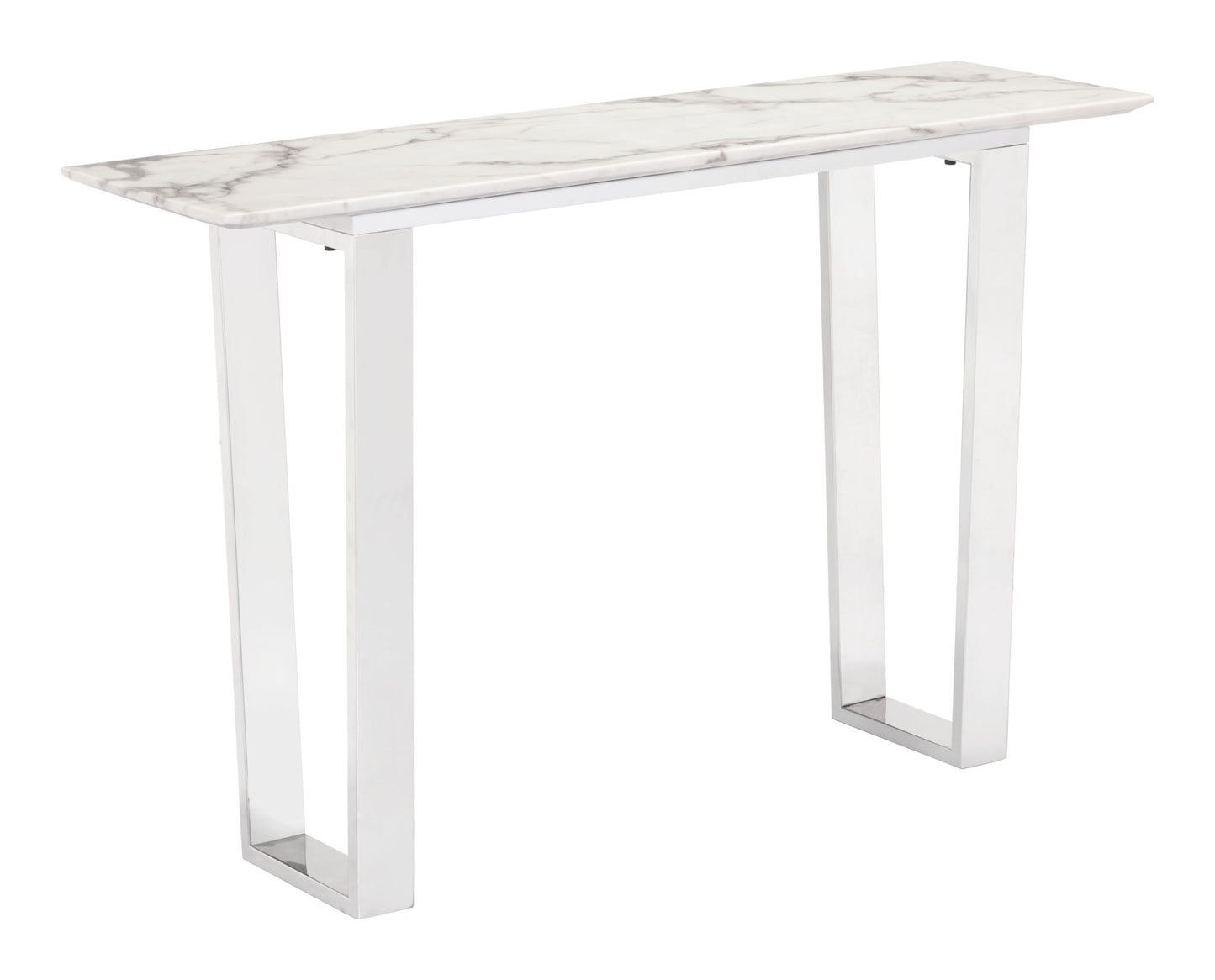 Atlas - Console Table - White / Silver
