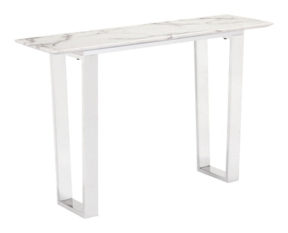 Atlas - Console Table - White / Silver