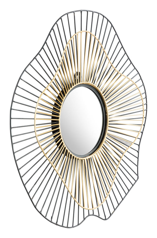 Comet - Round Mirror - Black / Gold