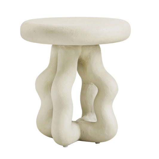 Maddie - Textured Side Table - Cream