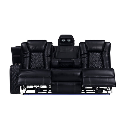Orion II - LAF Sofa With Power Headrest & Footrest - Black