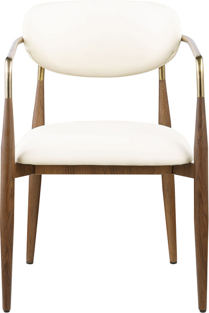 Ronda - Vegan Leather Upholstered Dining Arm Chair - Walnut Legs