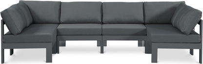 Nizuc - Outdoor Patio 6 Piece Modular Sectional With Gray Frame