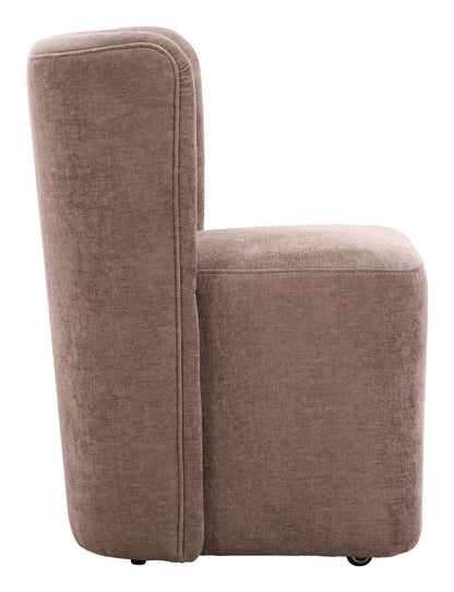 Bambun - Dining Chair With Wheels - Brown