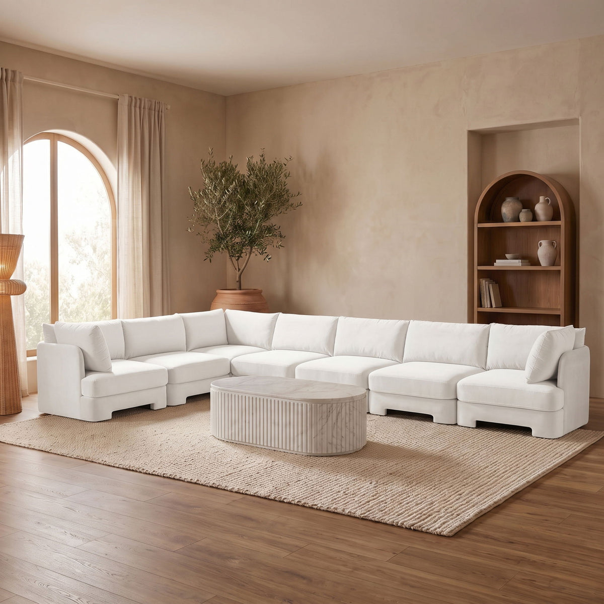 Hammond - Velvet Performance Fabric Upholstered 7 Piece Sectional