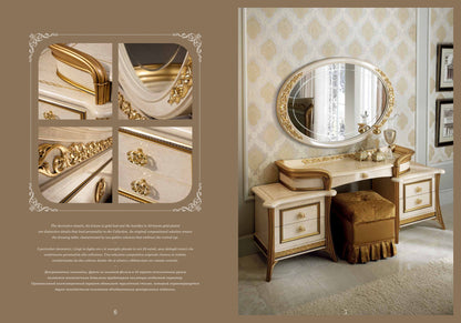 Melodia - 3 Drawers Dresser Arredo - Gold / Beige
