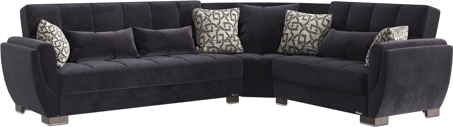 Ottomanson Armada Air - Upholstered Convertible Sectional With Storage - Microfiber