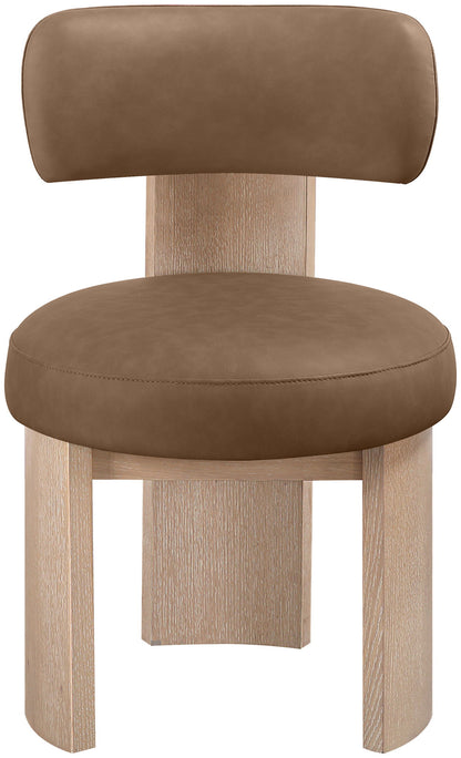 Atelier - Vegan Leather Upholstered Dining Chair (Set of 2) - Painted Natural Frame