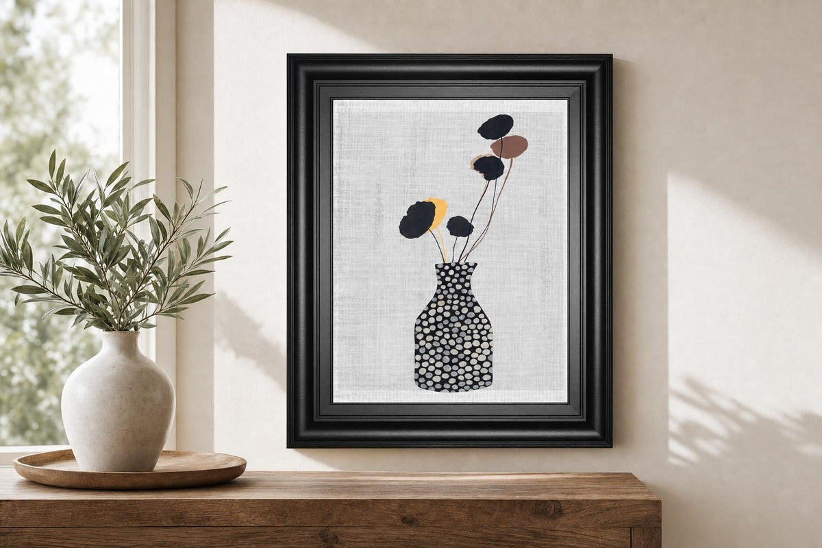 22x26 Decorated Vase with Plant II By Melissa Wang - Gray