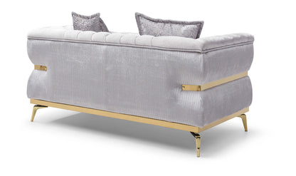 Eaton - Loveseat - Shiny Silver