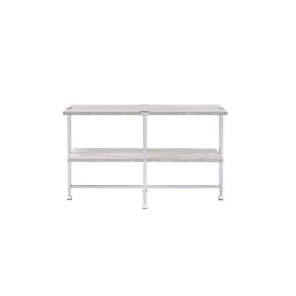 Brecon - Sofa Table - White Oak & Chrome
