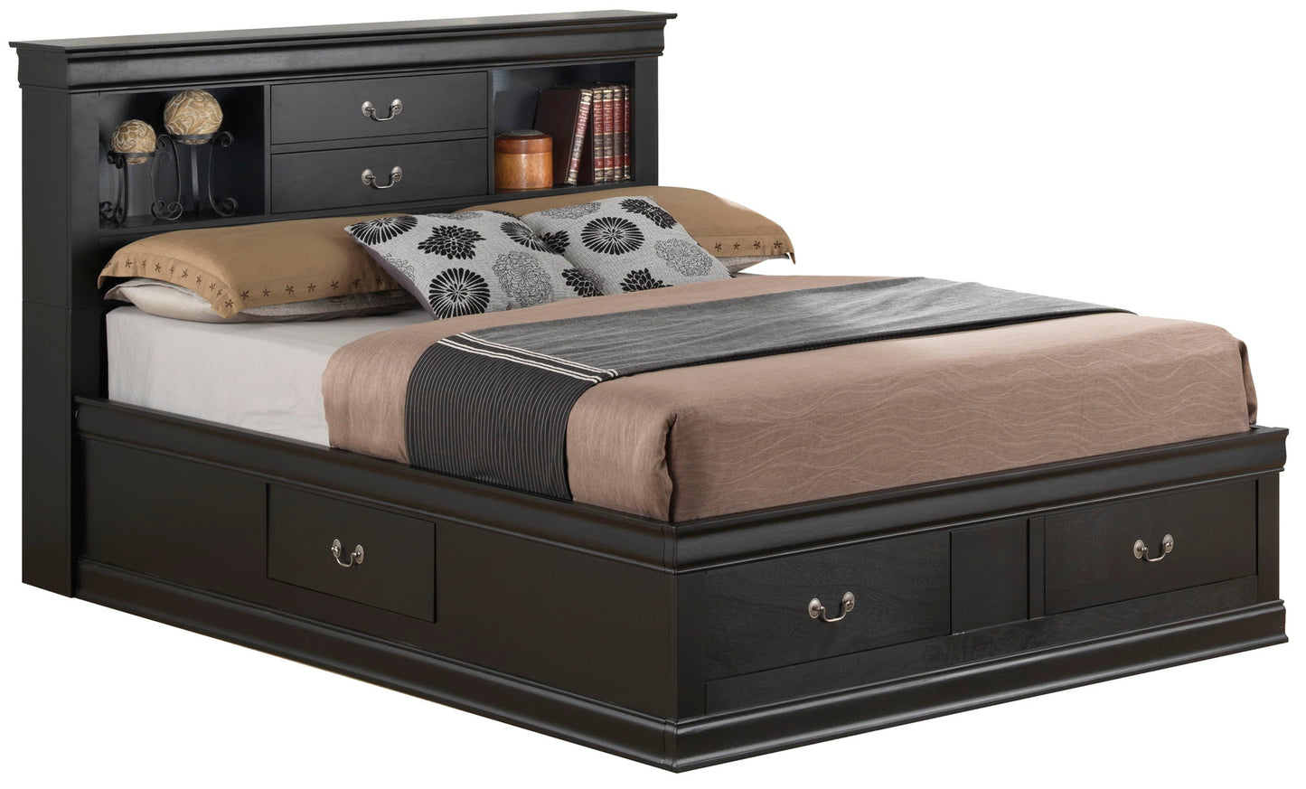 Glory Furniture - Louis Phillipe - Bookcase Storage Bed