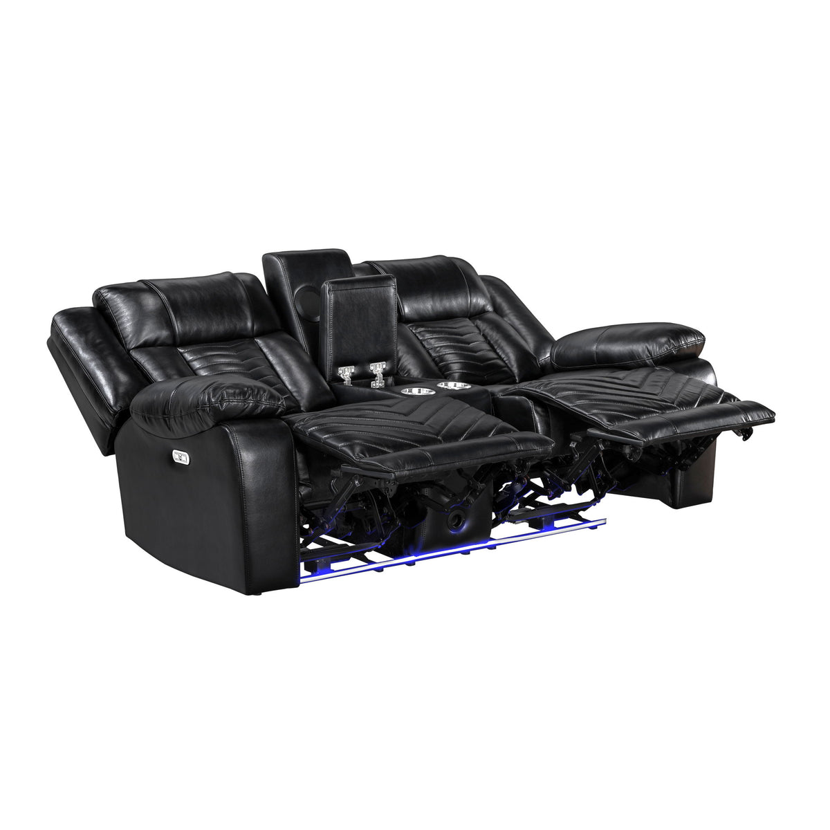 Glory Furniture - Sensa - Power Reclining Loveseat With Bluetooth Speaker And LED Belt