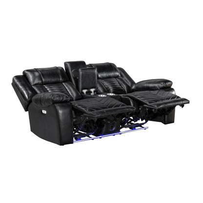 Glory Furniture - Sensa - Power Reclining Loveseat With Bluetooth Speaker And LED Belt